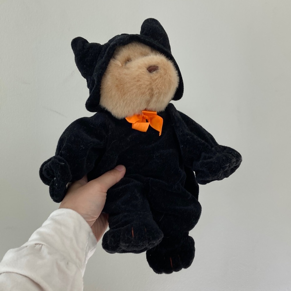 Super cute Halloween Black Cat Teddy Bear Stuffed Animal!